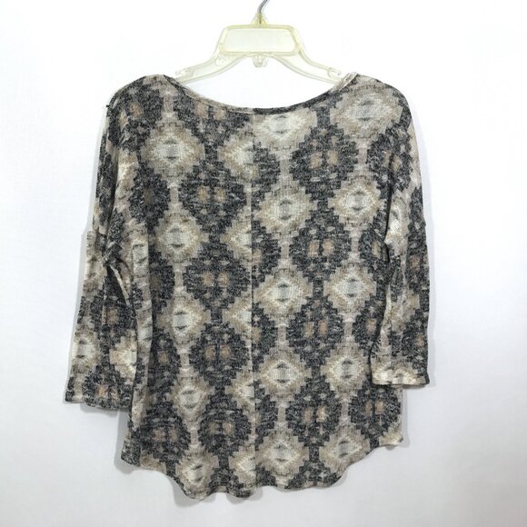 Boat Neck Casual Knit Top Geometric Print Women M, Kristin Nicole - Picture 5 of 7
